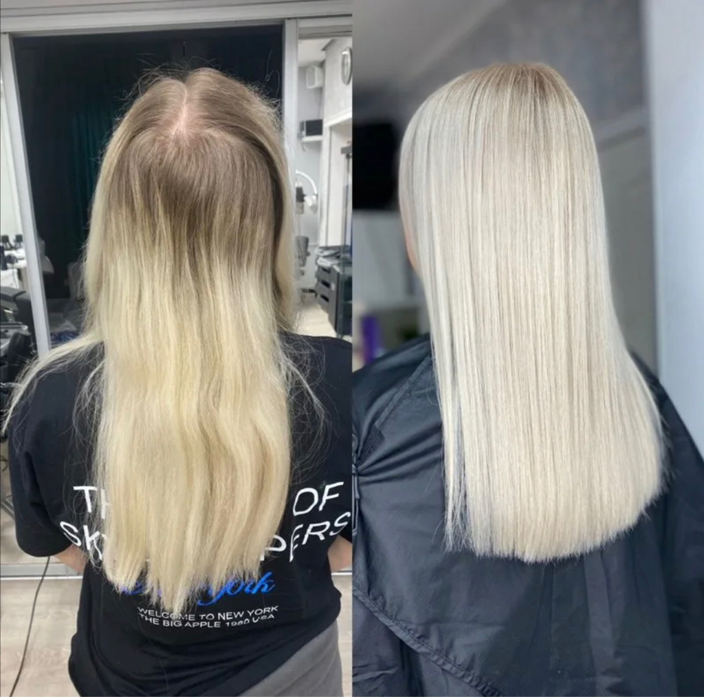 Осветление длинные волосы ( без тонирование, без укладка)