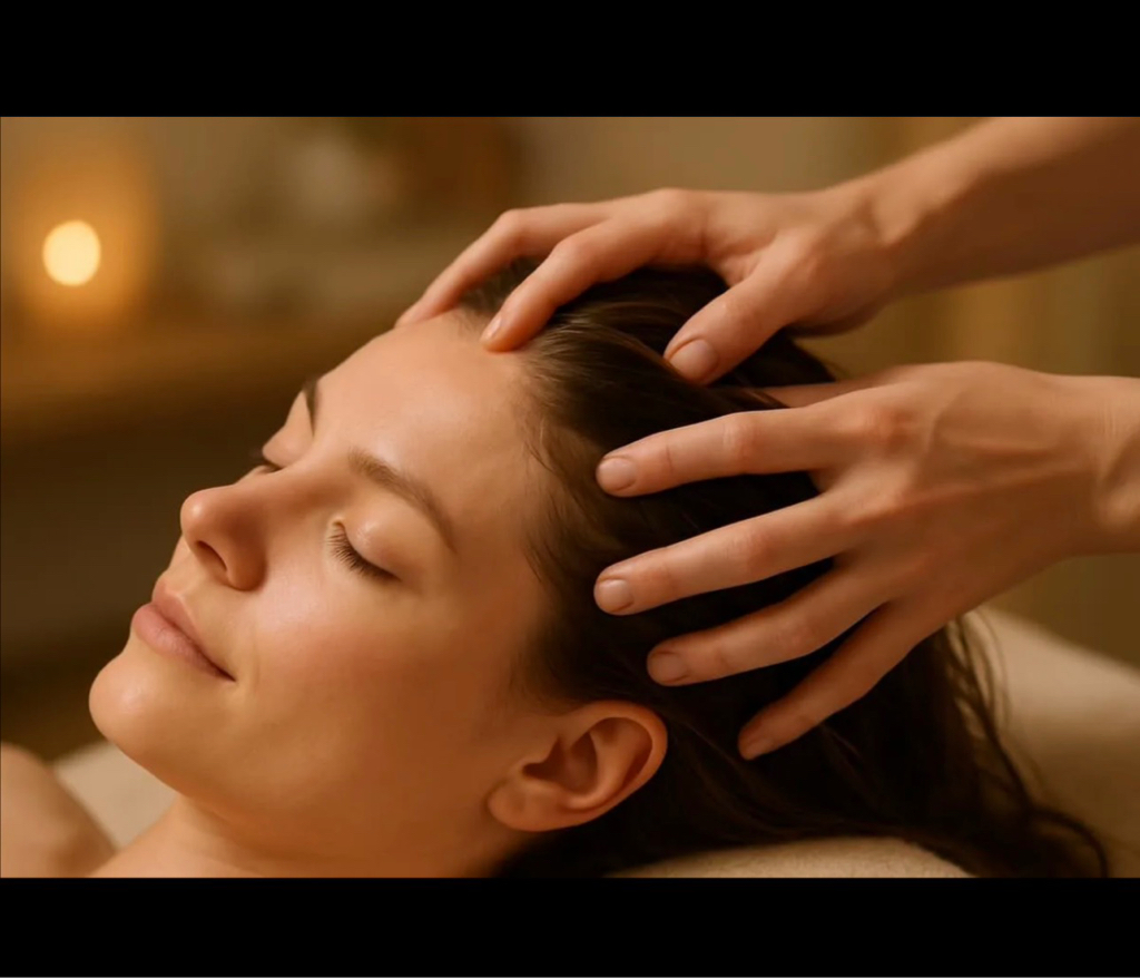 Массаж головы  ( при мытье)