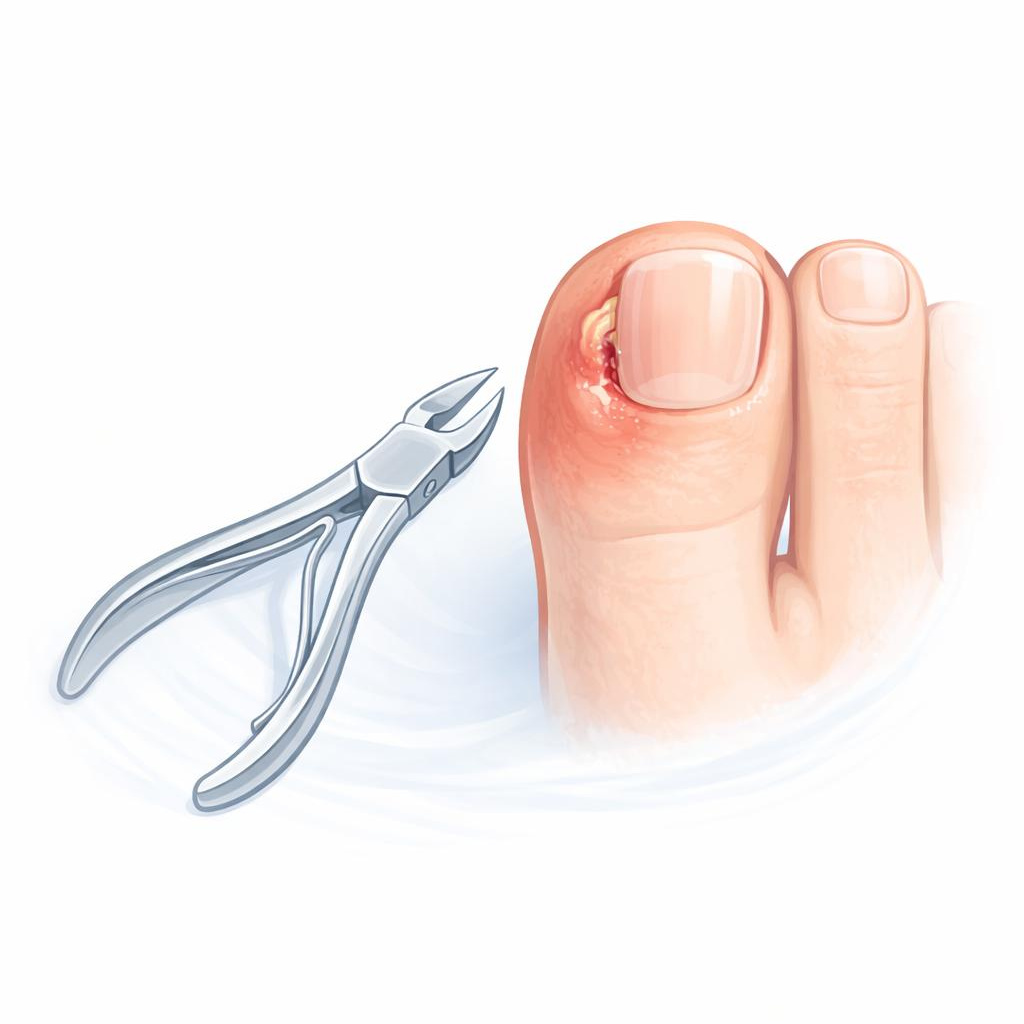 Обработка вросшего ногтя