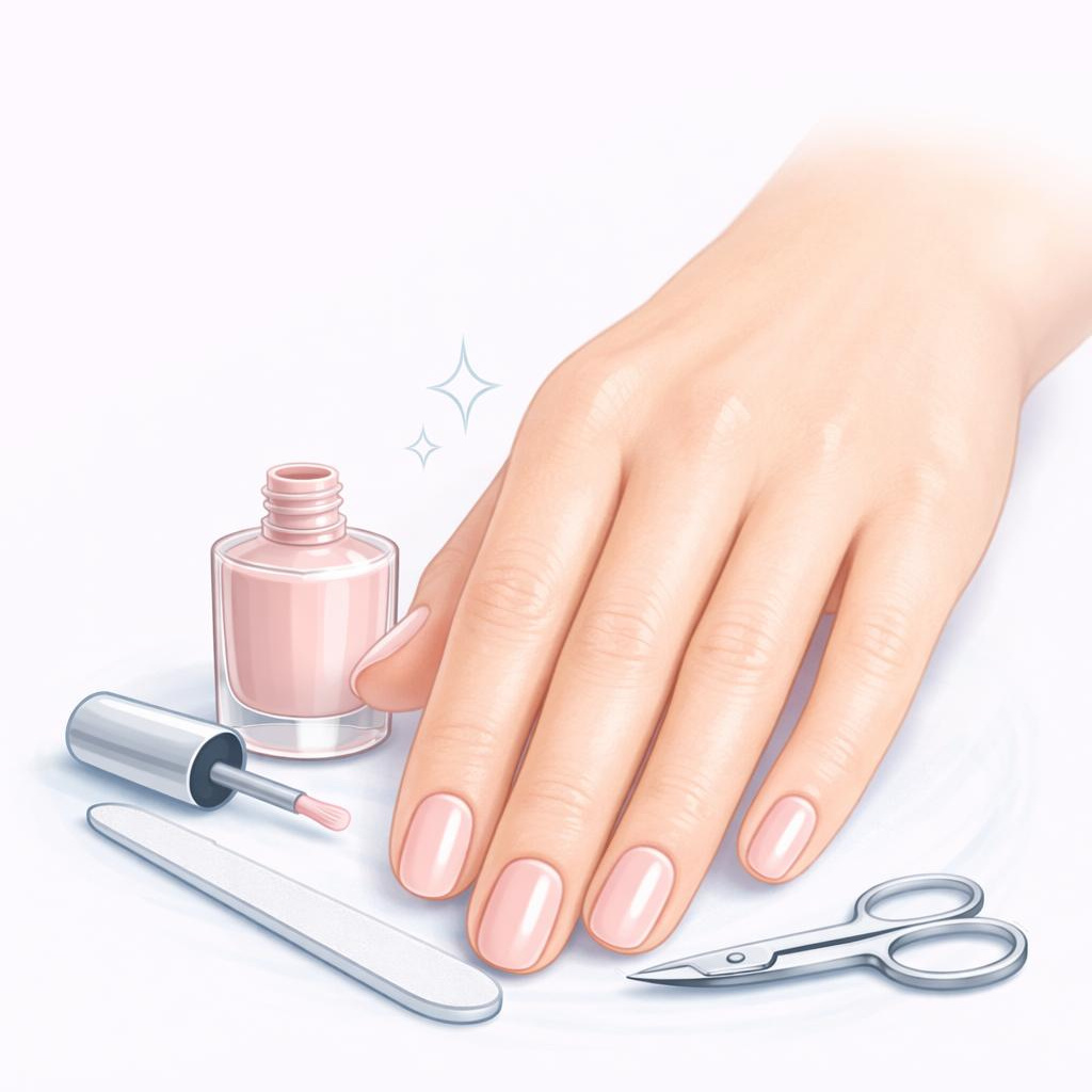 Маникюр, укрепление гелем (средняя длина)