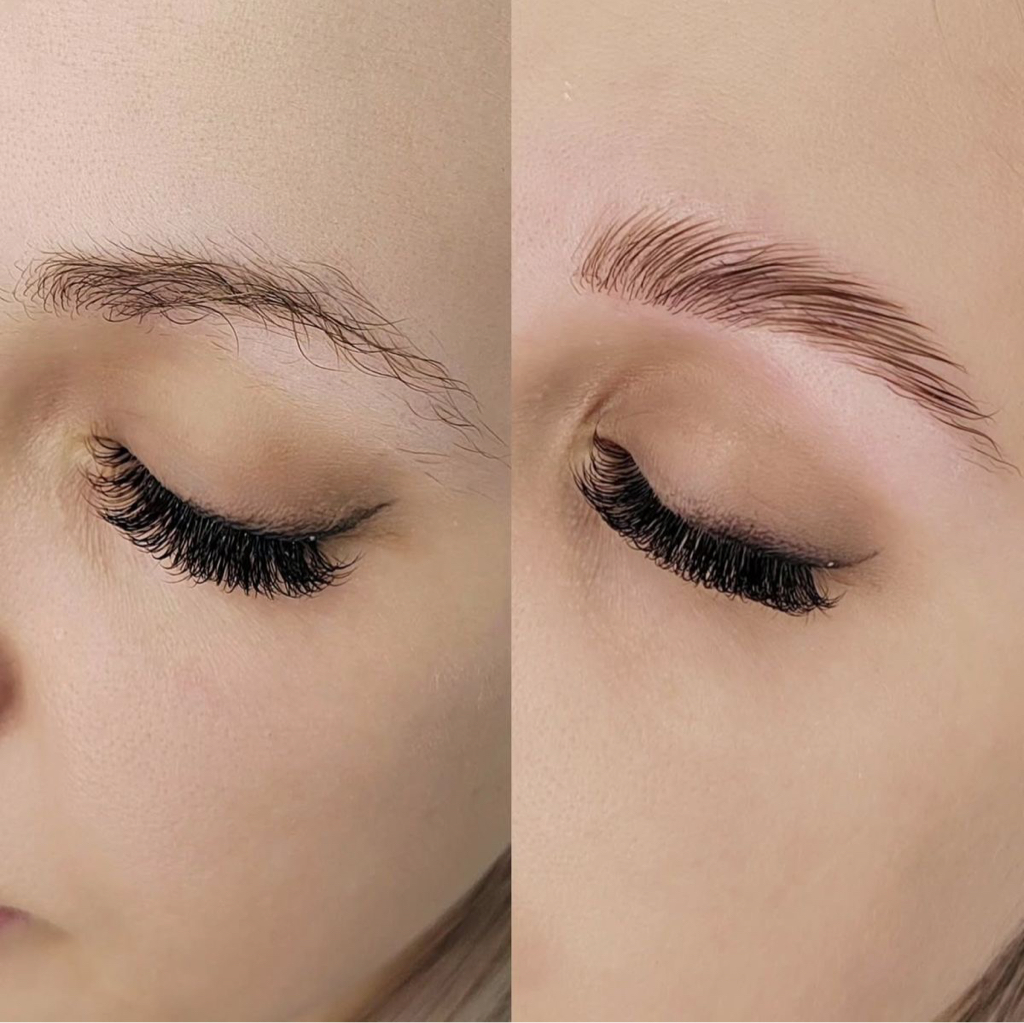 Долговременная укладка бровей  (разметка формы, эффект укладки, коррекция воском, без окрашивание)