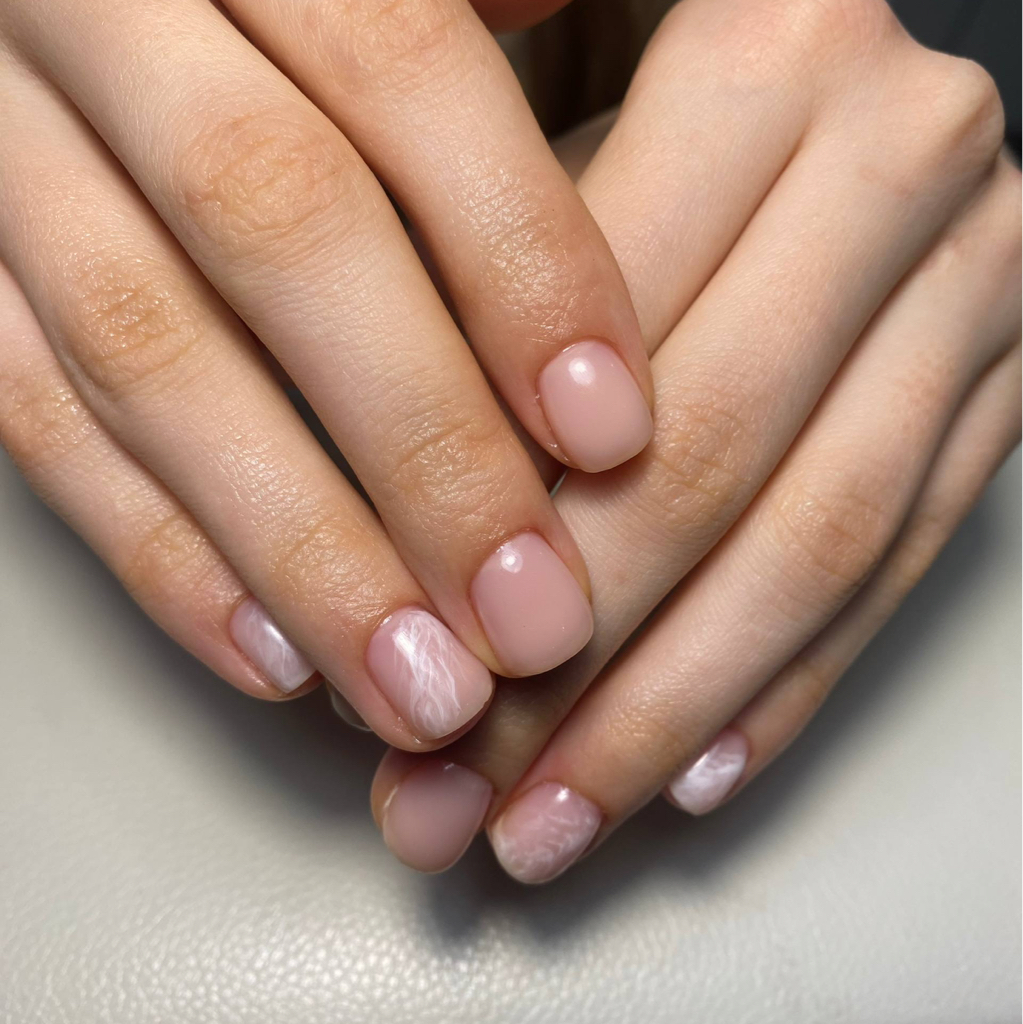 Укрепление гелем + комби маникюр + покрытие гель лаком