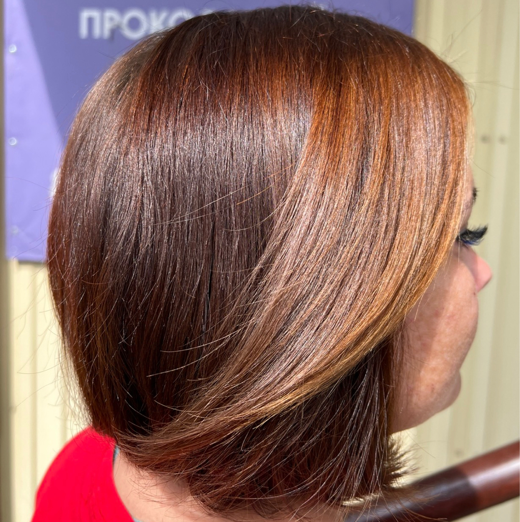 Стрижка женская( любая форма, ровный срез )