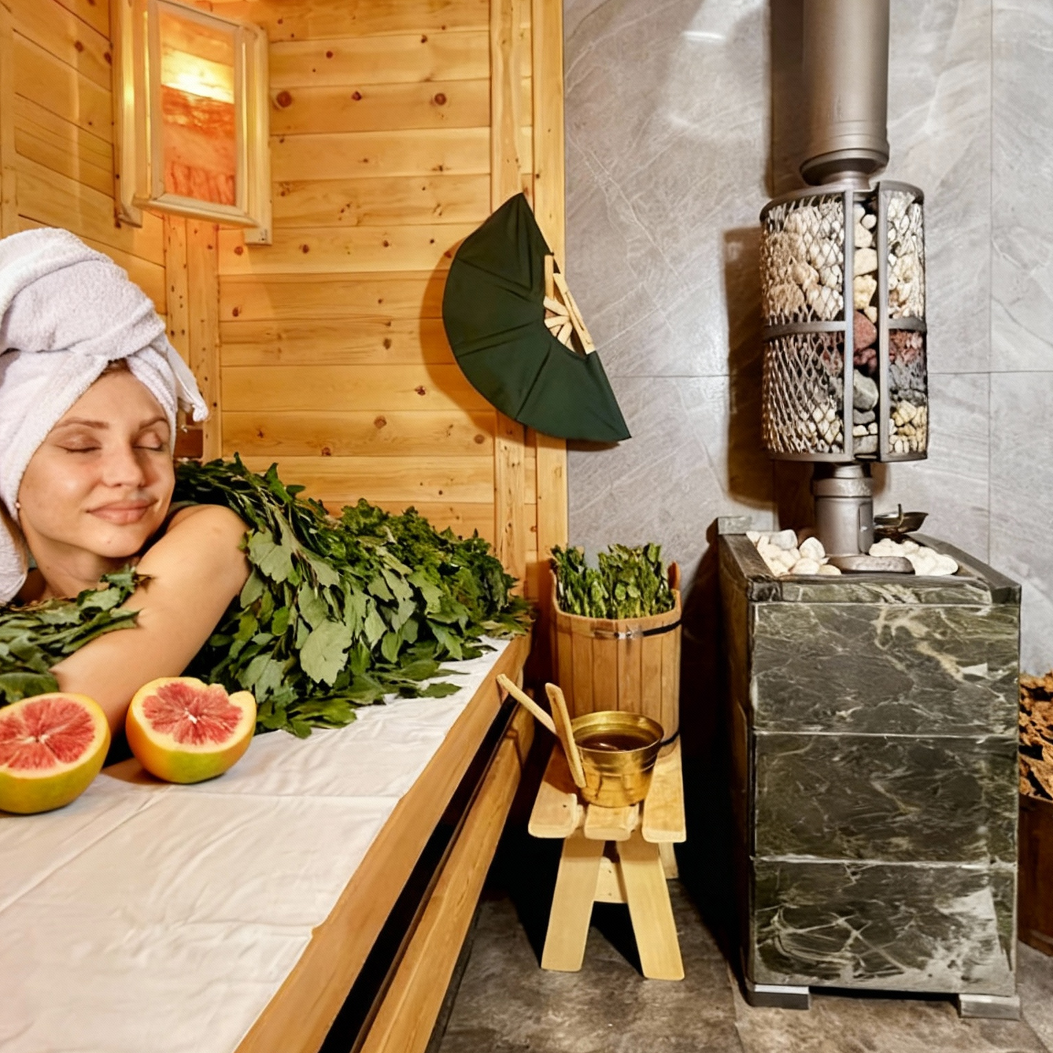 Индивидуальное парение с погружением в контрастные купели или обливанием