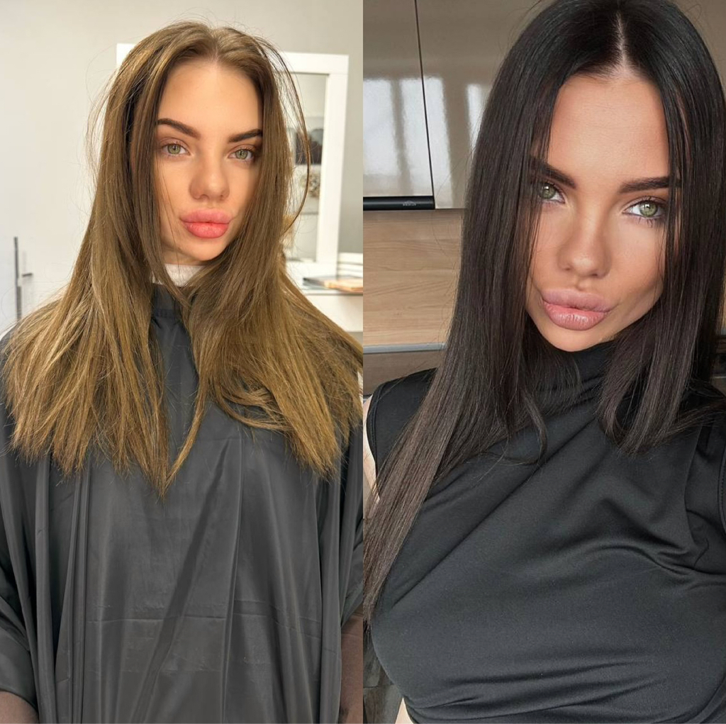 Окрашивание волос в один тон ( веше лопаток, по лопатки ) краской TIGI