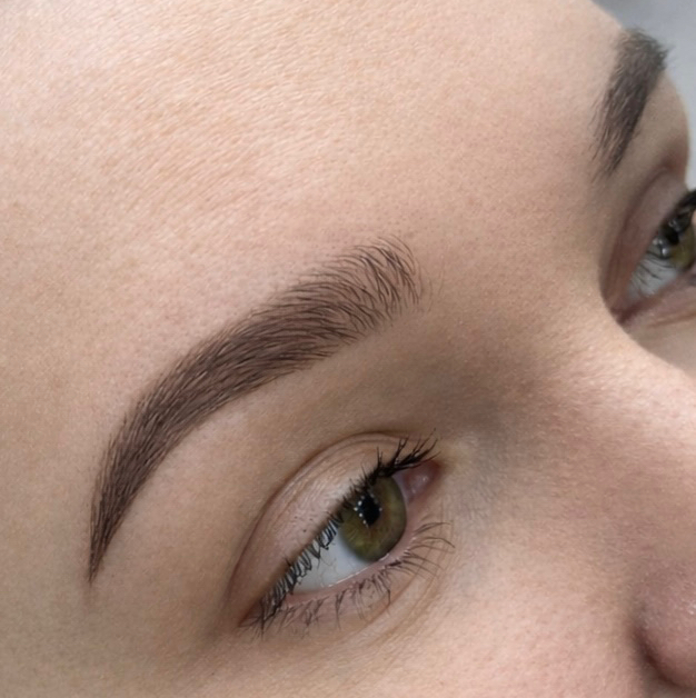 Коррекция бровей воском и пинцетом + окрашивание