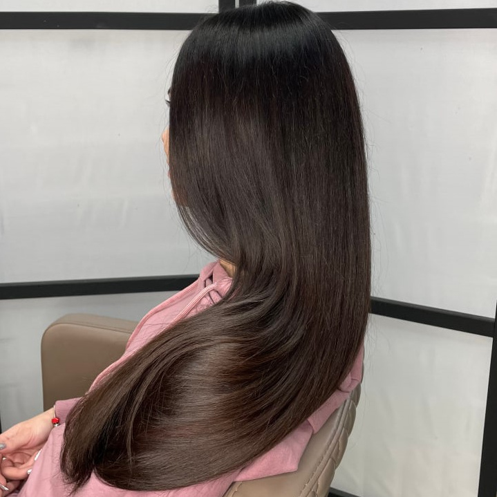 Окрашивание в 1 тон (очень длинные волосы)