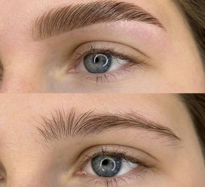 Ламинирование бровей + коррекция воском/пинцет + окрашивание