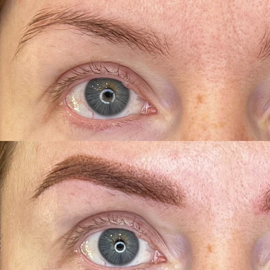 Брови в технике растушевка/напыление (коррекция)