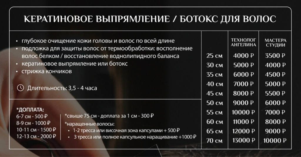 Кератиновое выпрямление /ботокс для волос
