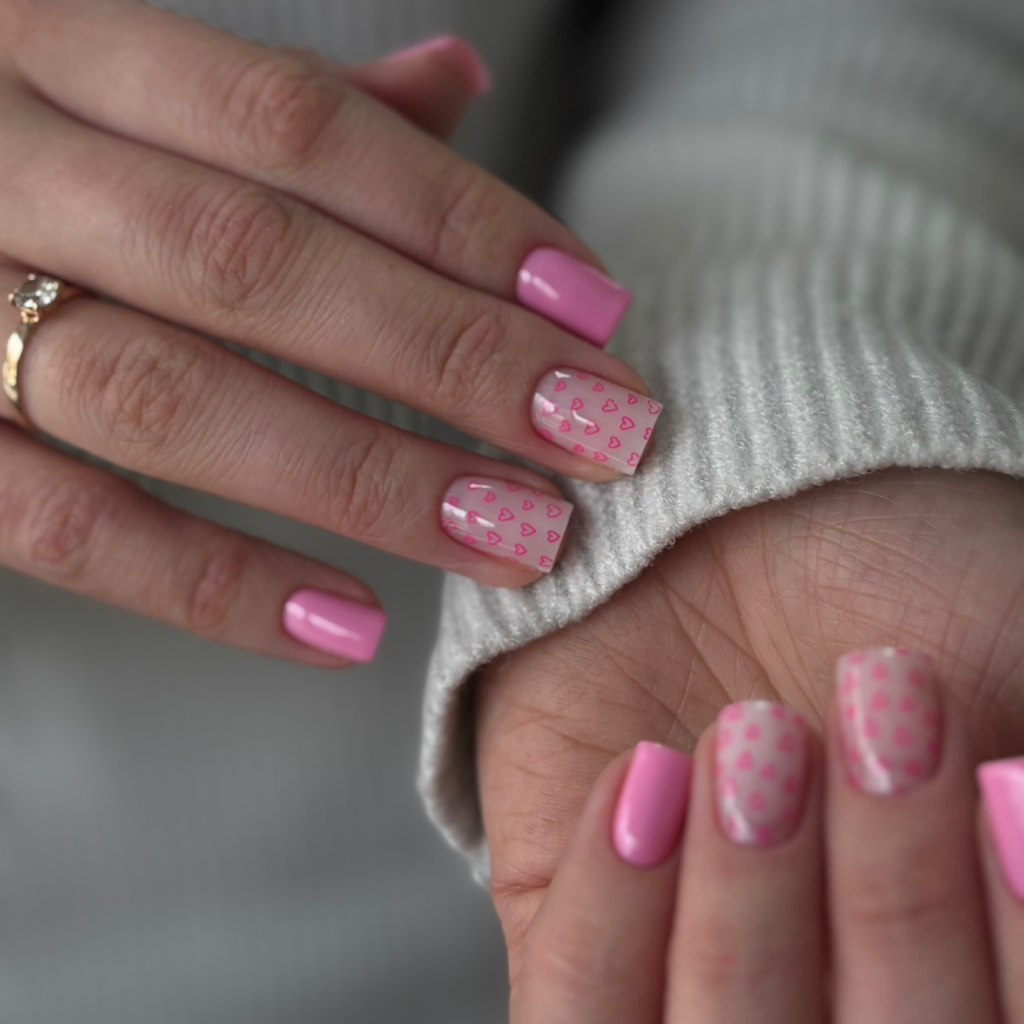 Маникюр с покрытием и дизайном