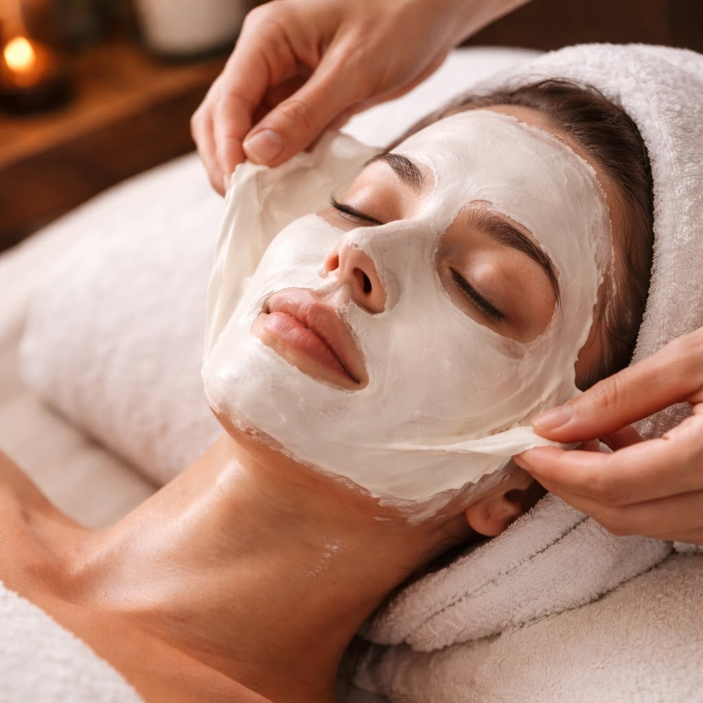 Массаж лица с ледяными сферами + альгинатная маска