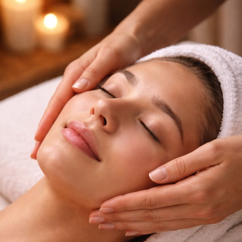 Массаж лица с ледяными сферами