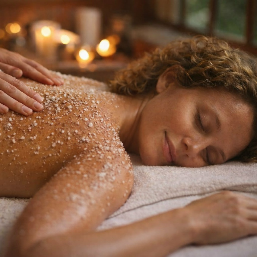 Лимфодренажный массаж с соль-скрабом