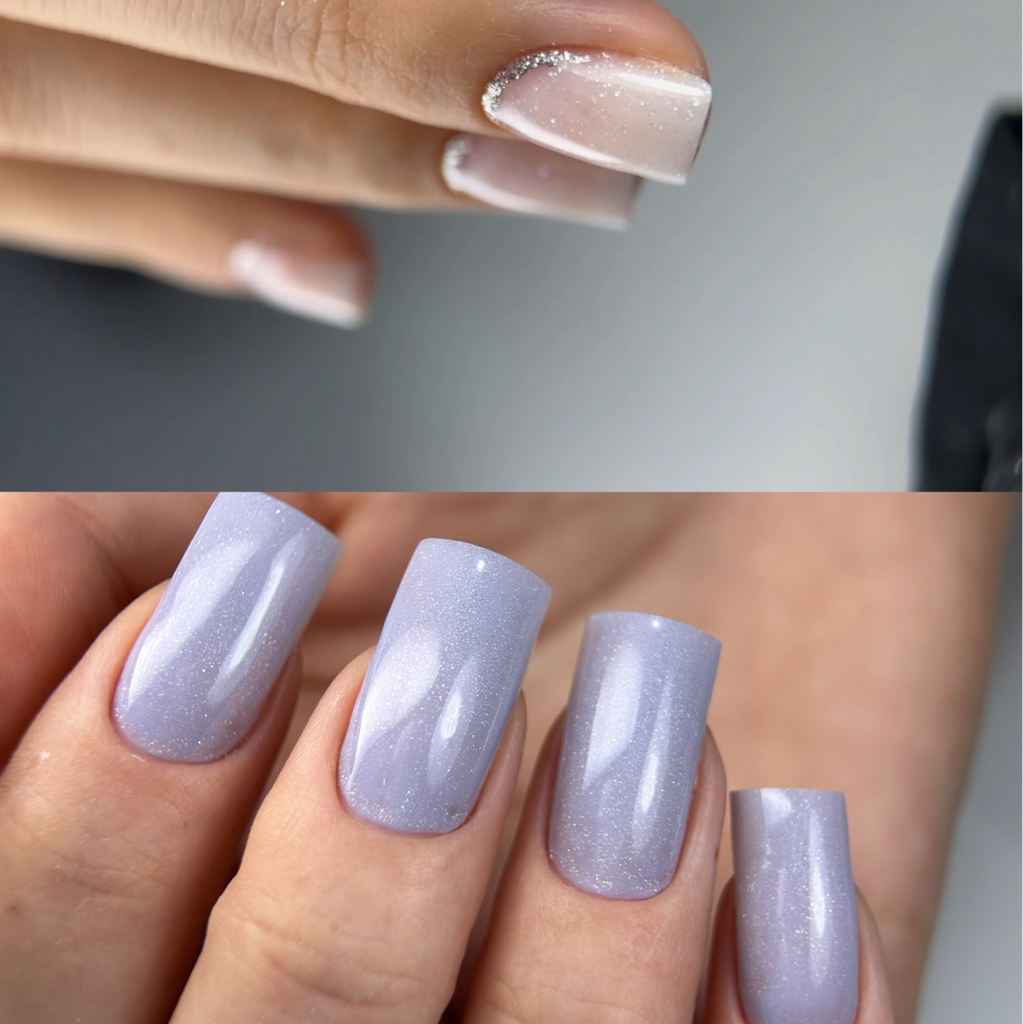 Маникюр с укреплением твердым гелем + однотонное покрытие гель лак