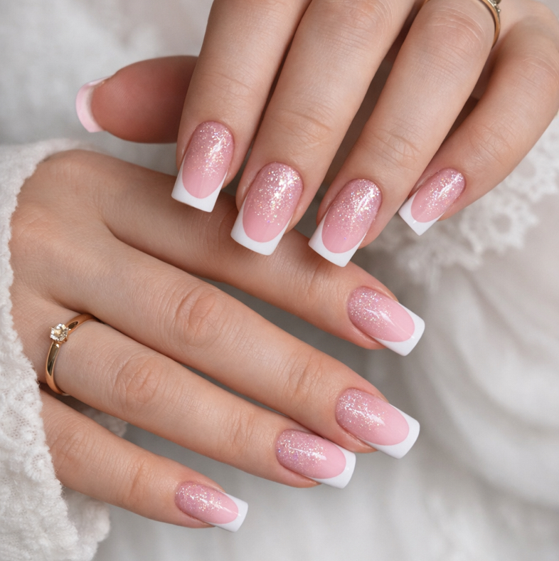 💅 Княжеская длина и френч 👑 Наращивание ногтей