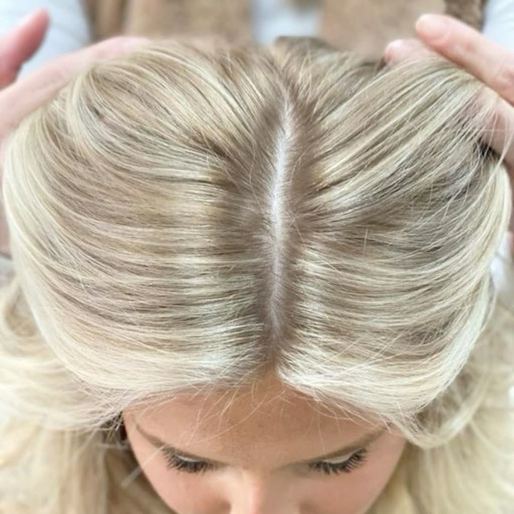 Roots bleaching + length toning