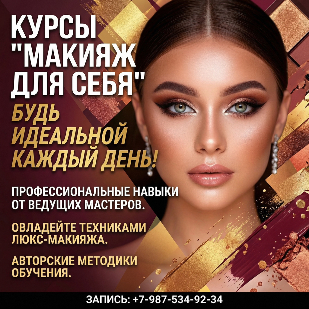 Обучение по макияжу с нуля, для себя . Курсы "Сам себе визажист."