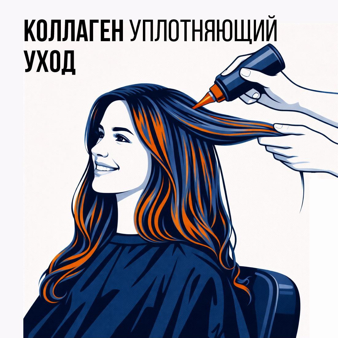 Коллагеновый уход с разглаживанием (длинные волосы средней густоты)