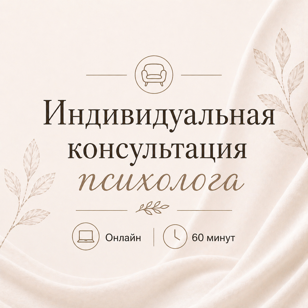 Индивидуальная консультация психолога (онлайн, 60 минут)