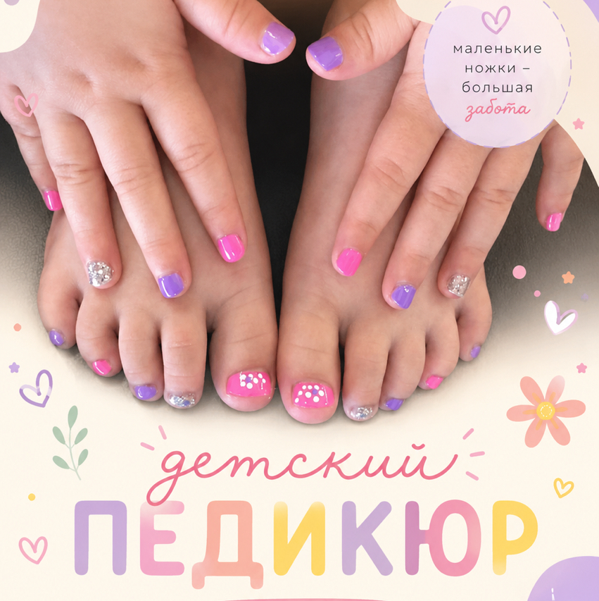 Детский педикюр