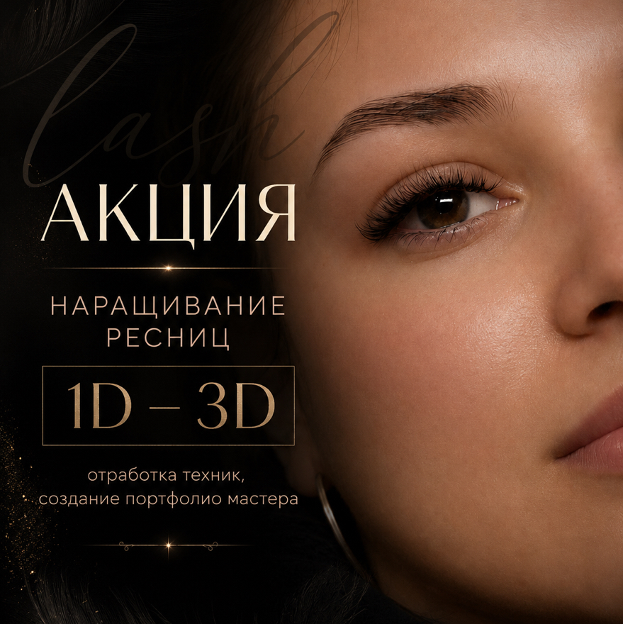 Наращивание ресниц 1D-2D АКЦИЯ!