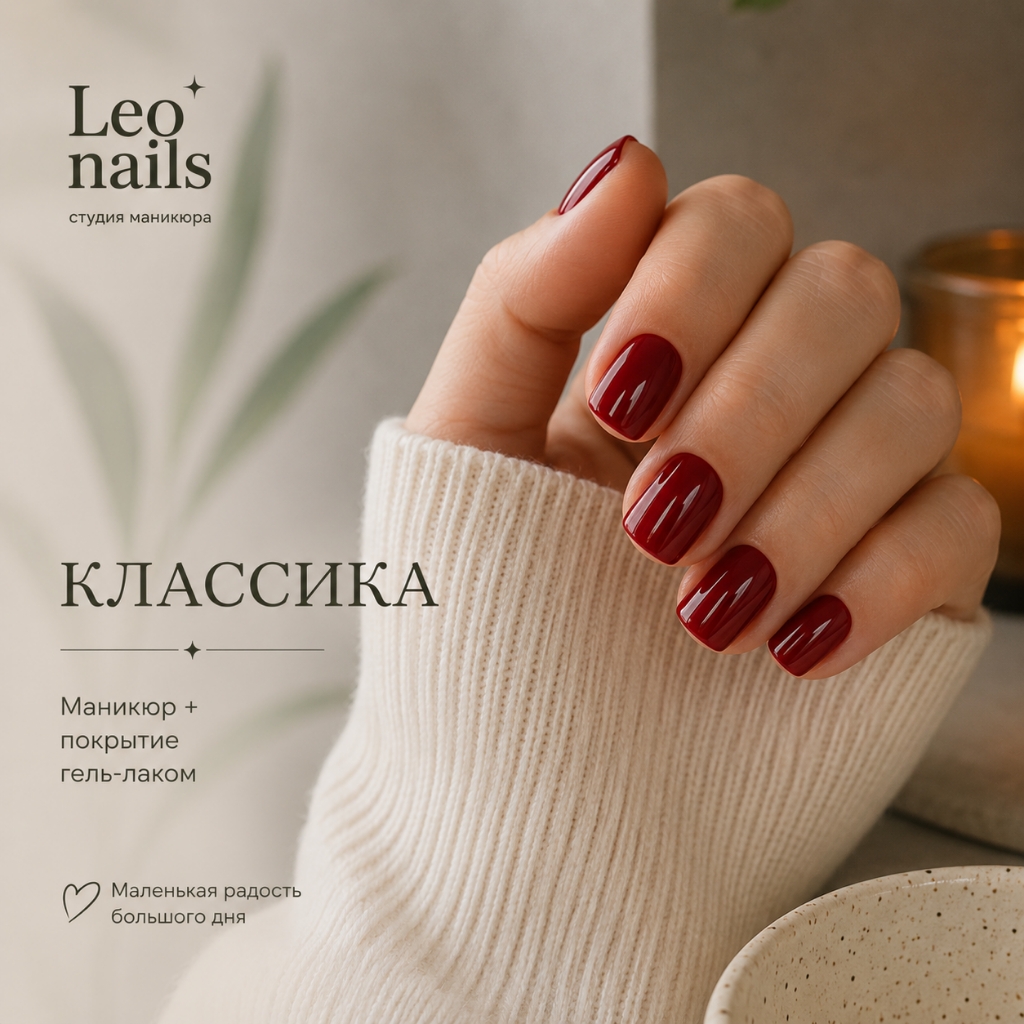 КЛАССИКА (маникюр + нанесение гель-лака)