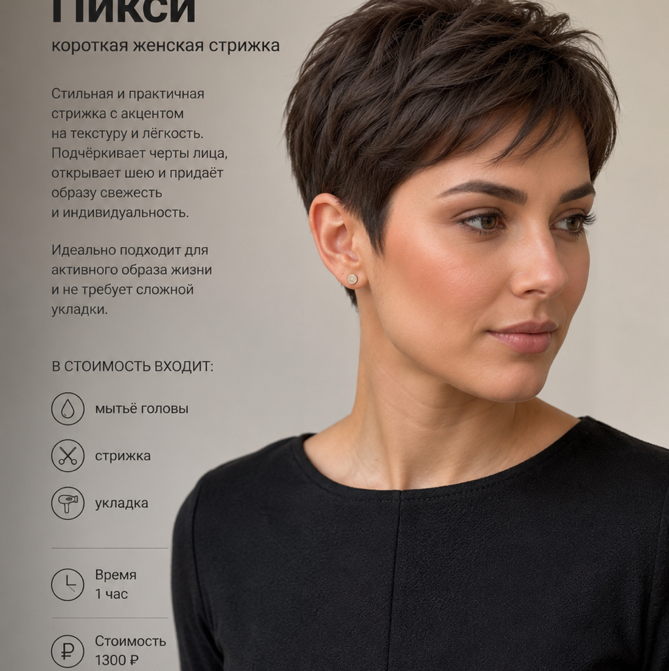Женская стрижка короткие волосы (до 15 см)