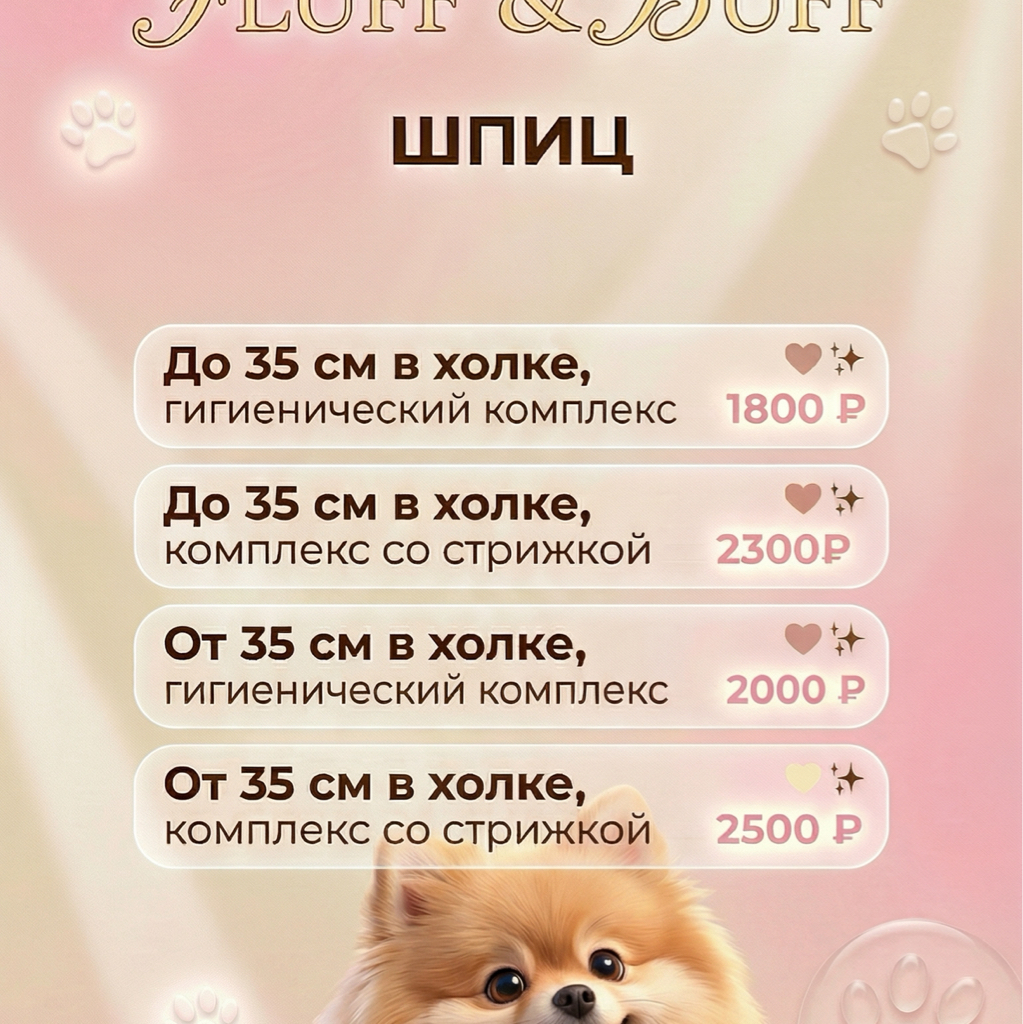 Комплекс для шпица до 35см со стрижкой