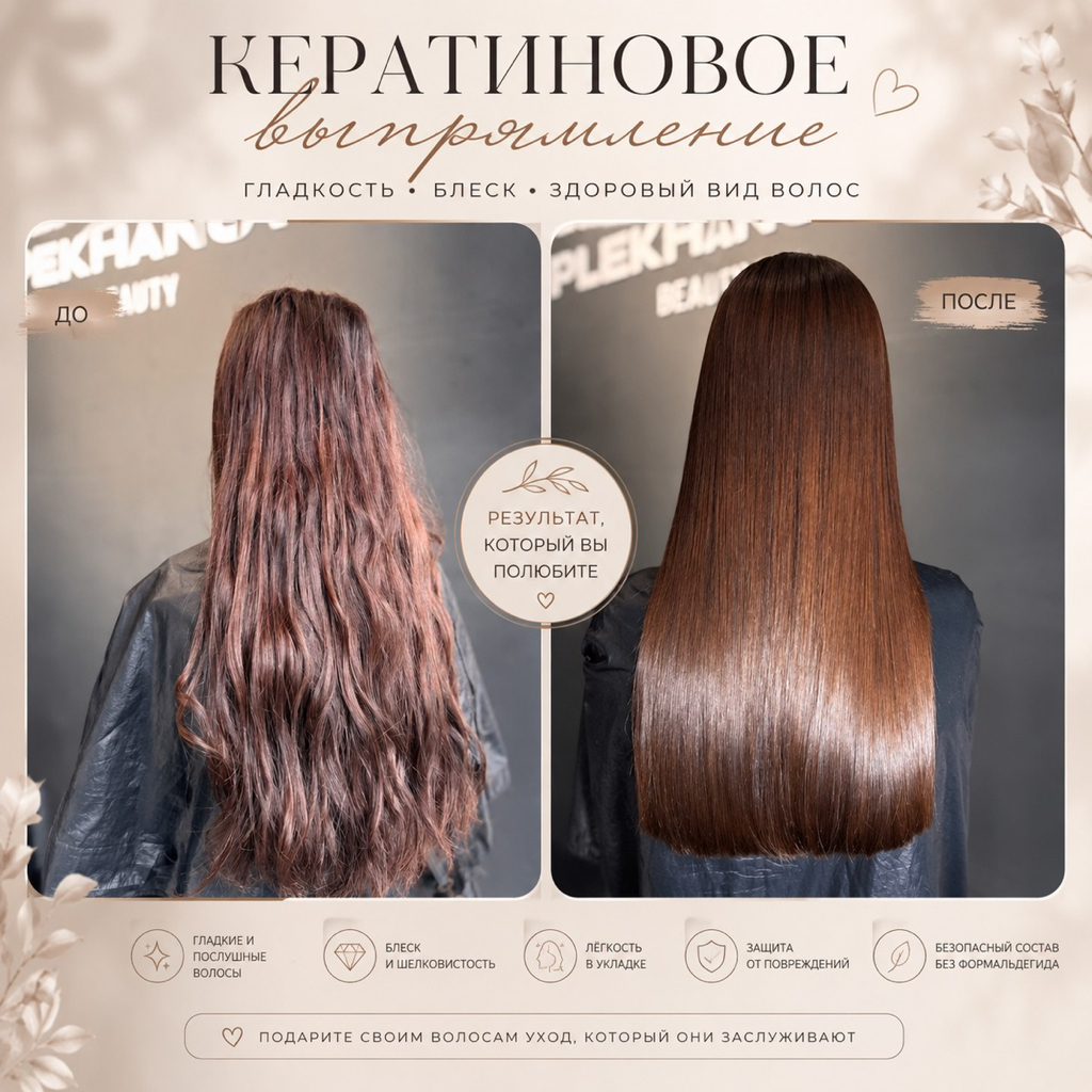 Кератиновое выпрямление волос